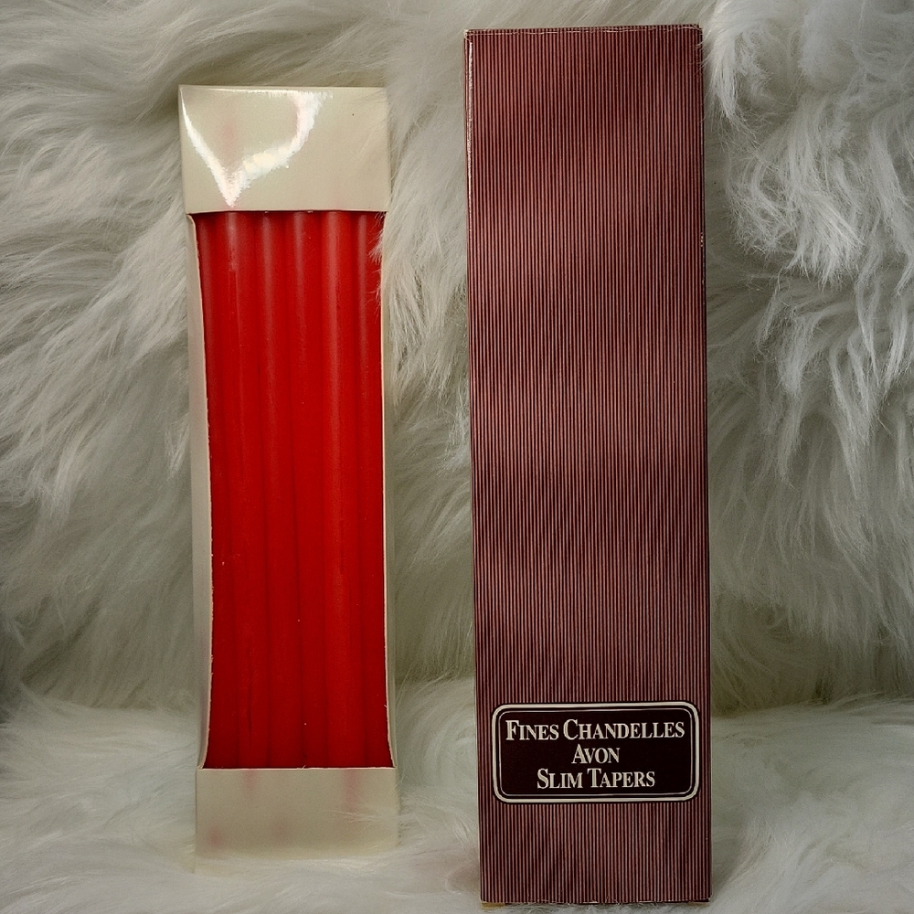 3/$25 Avon Vintage Red Slim Taper Candles Set